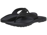 2016 OluKai Flip Flops Sandals for Men - Ohana - Black/Dark Shadow On Sale